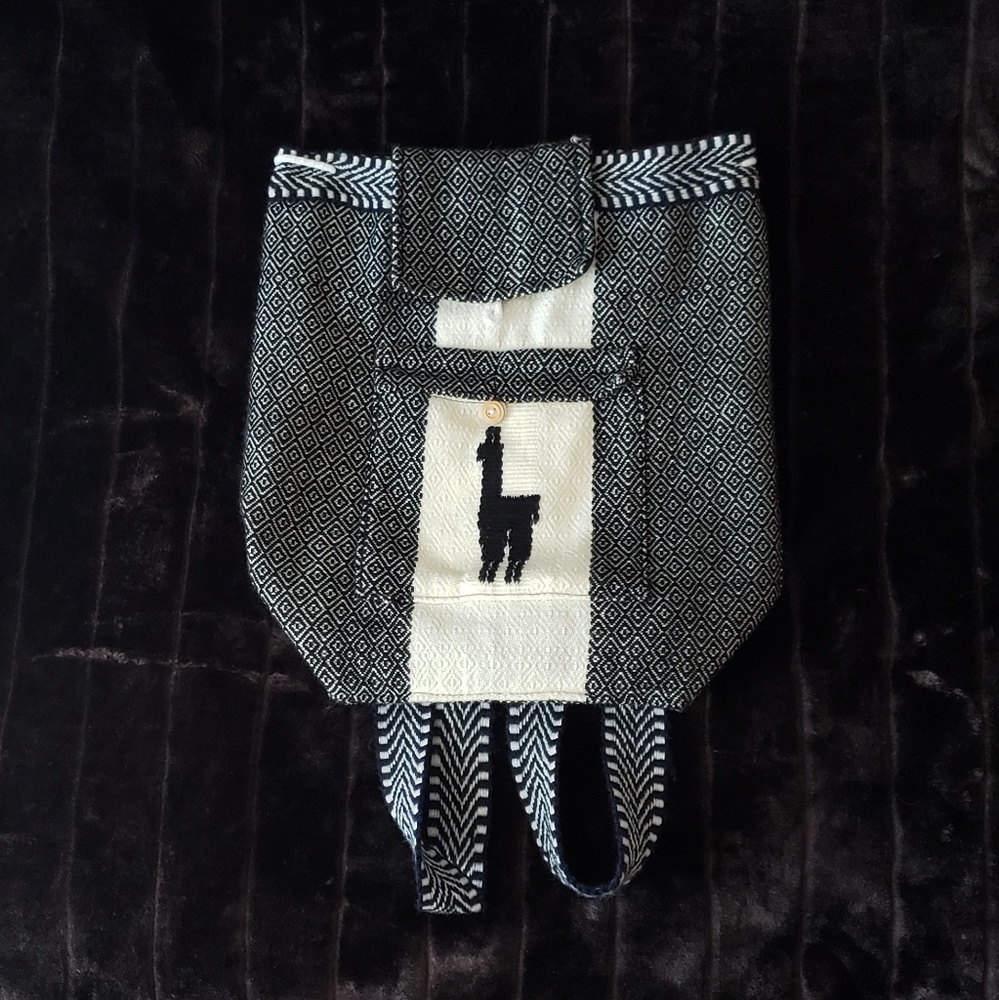 Adorable handmade alpaca backpack